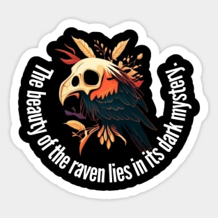 Raven with skull Sticker
